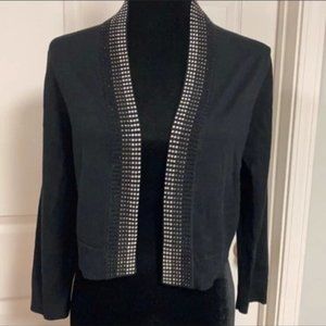 Calvin Klein crop sweater jacket w/rhinestone M